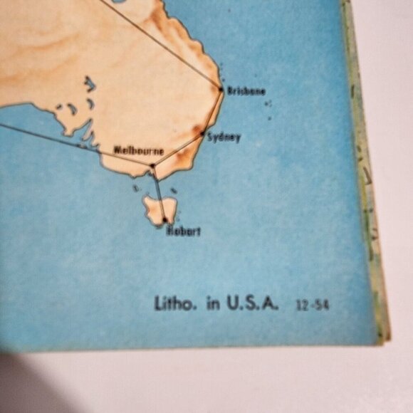 TWA International Air Routes 1954 20 Pages Booklet with Great Air Route Maps - Picture 12 of 12